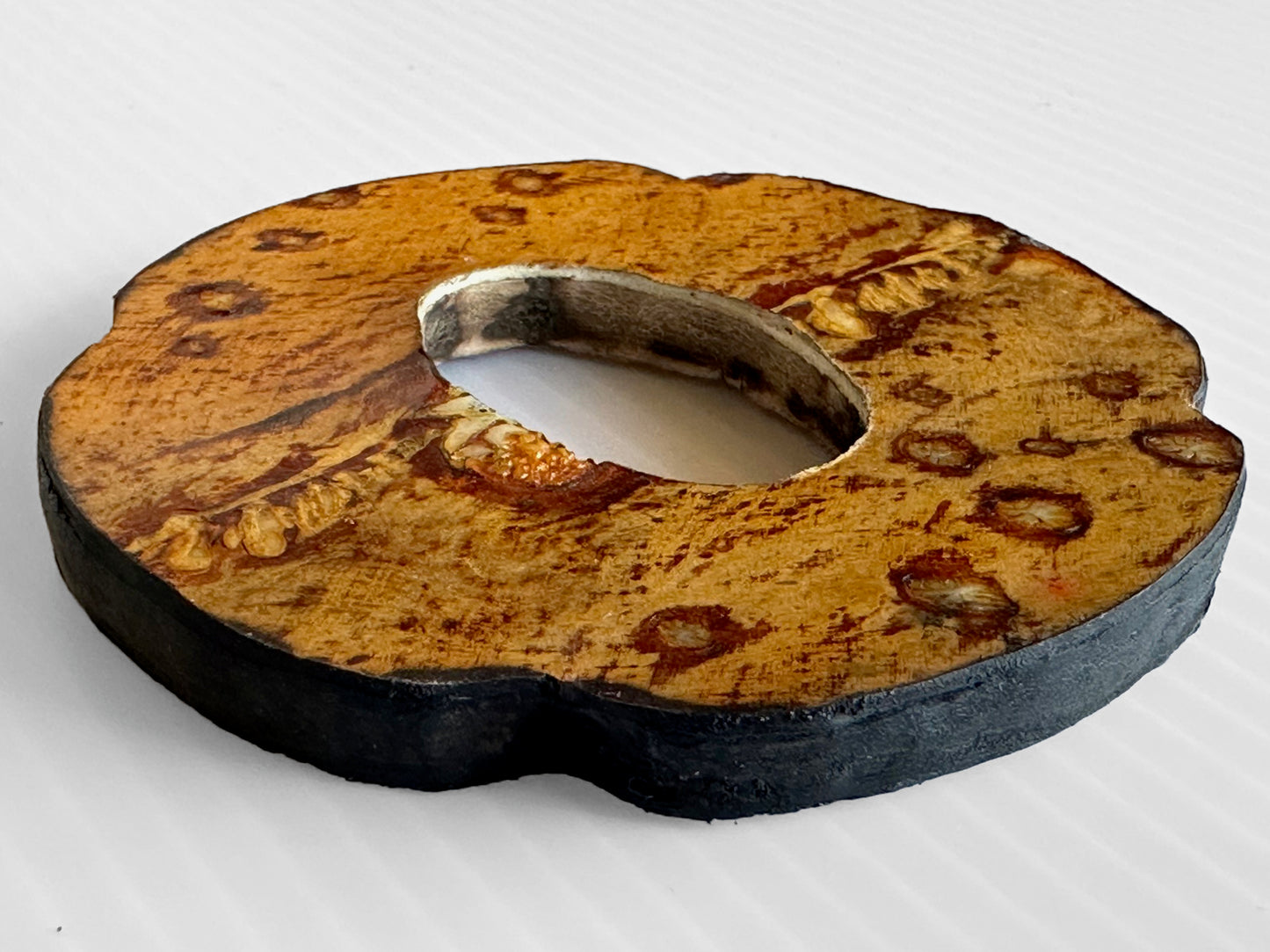 SOLD: Made-in-Italy Sturgeon Leather Bokuto Tsuba (#1-5: Wood)