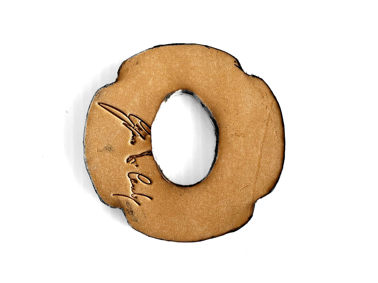 SOLD: Made-in-Italy Sturgeon Leather Bokuto Tsuba (#1-5: Wood)