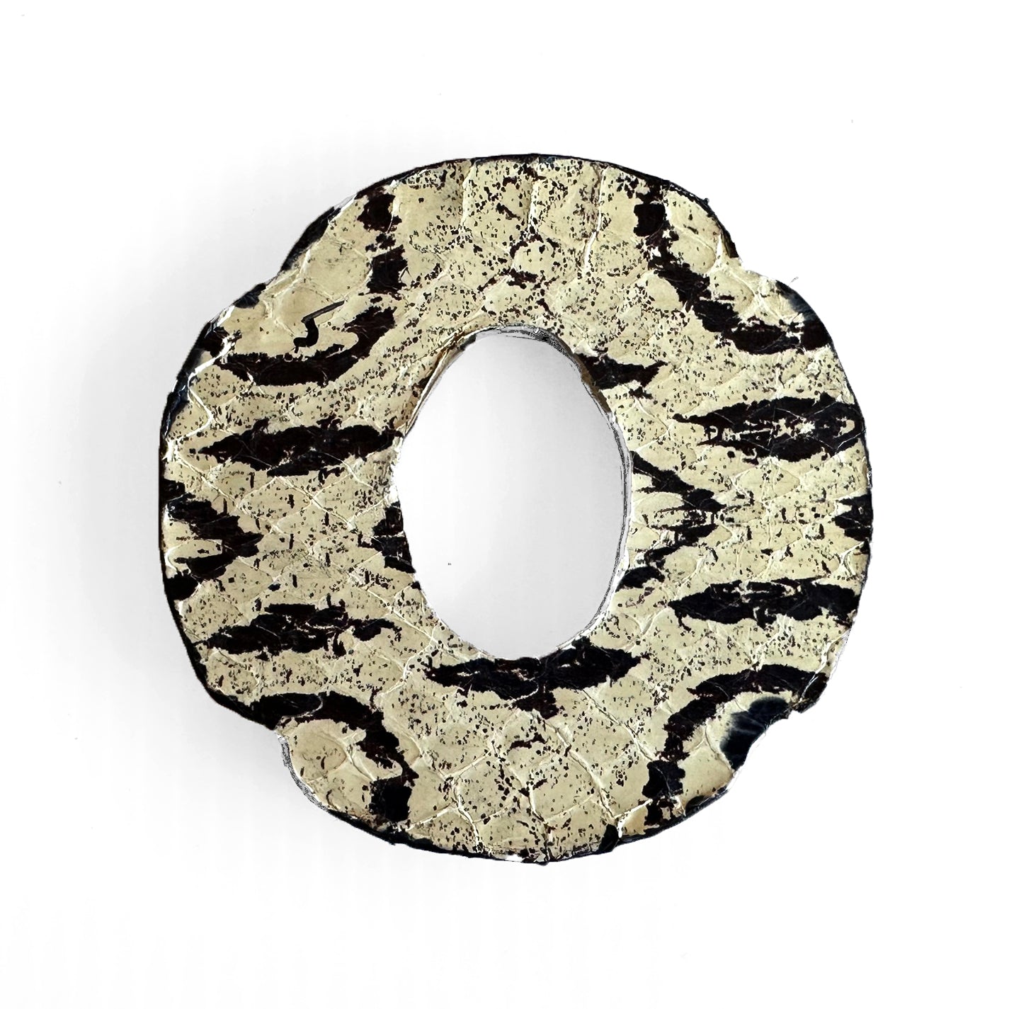 SOLD: Made-in-Italy Sturgeon Leather Bokuto Tsuba (#12: White)