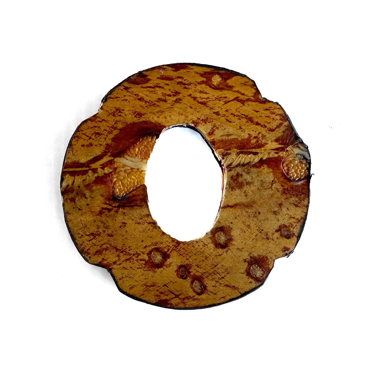 SOLD: Made-in-Italy Sturgeon Leather Bokuto Tsuba (#1-5: Wood)