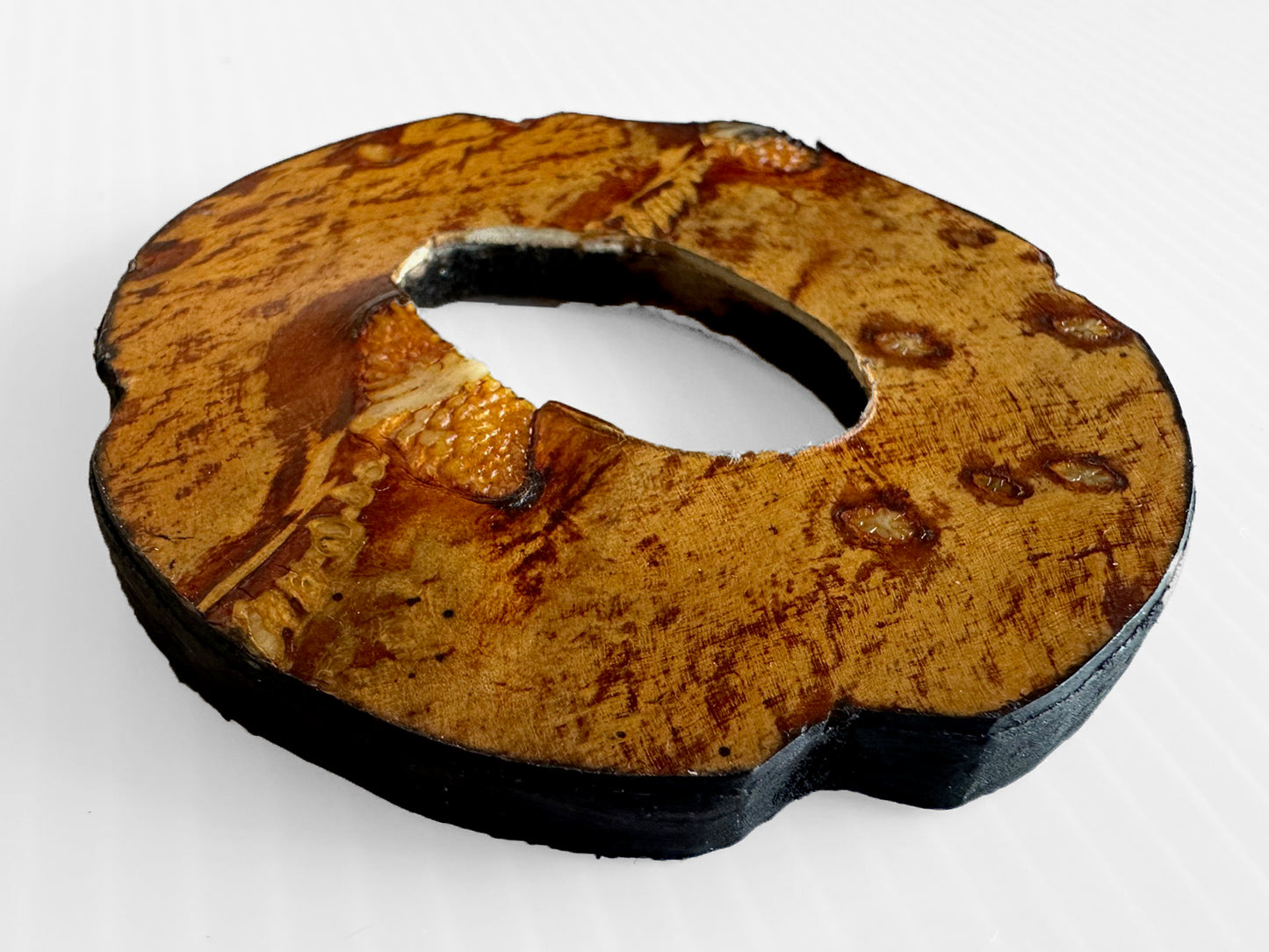 SOLD: Made-in-Italy Sturgeon Leather Bokuto Tsuba (#1-5: Wood)