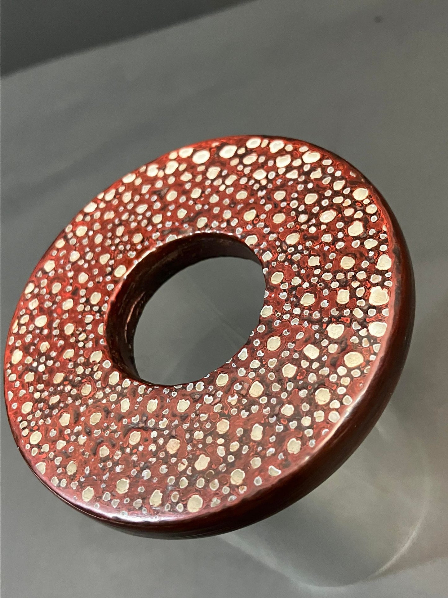 SOLD: SUPER RARE: 'Imada-Saku' Rayskin Same Tsuba - Crimson