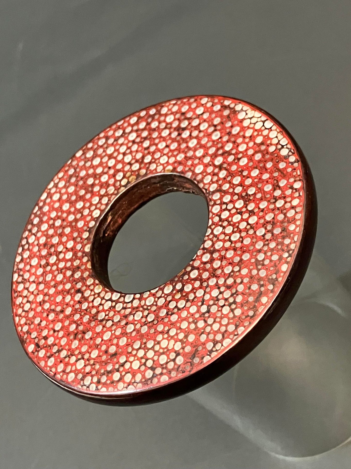 SOLD: SUPER RARE: 'Imada-Saku' Rayskin Same Tsuba - Red