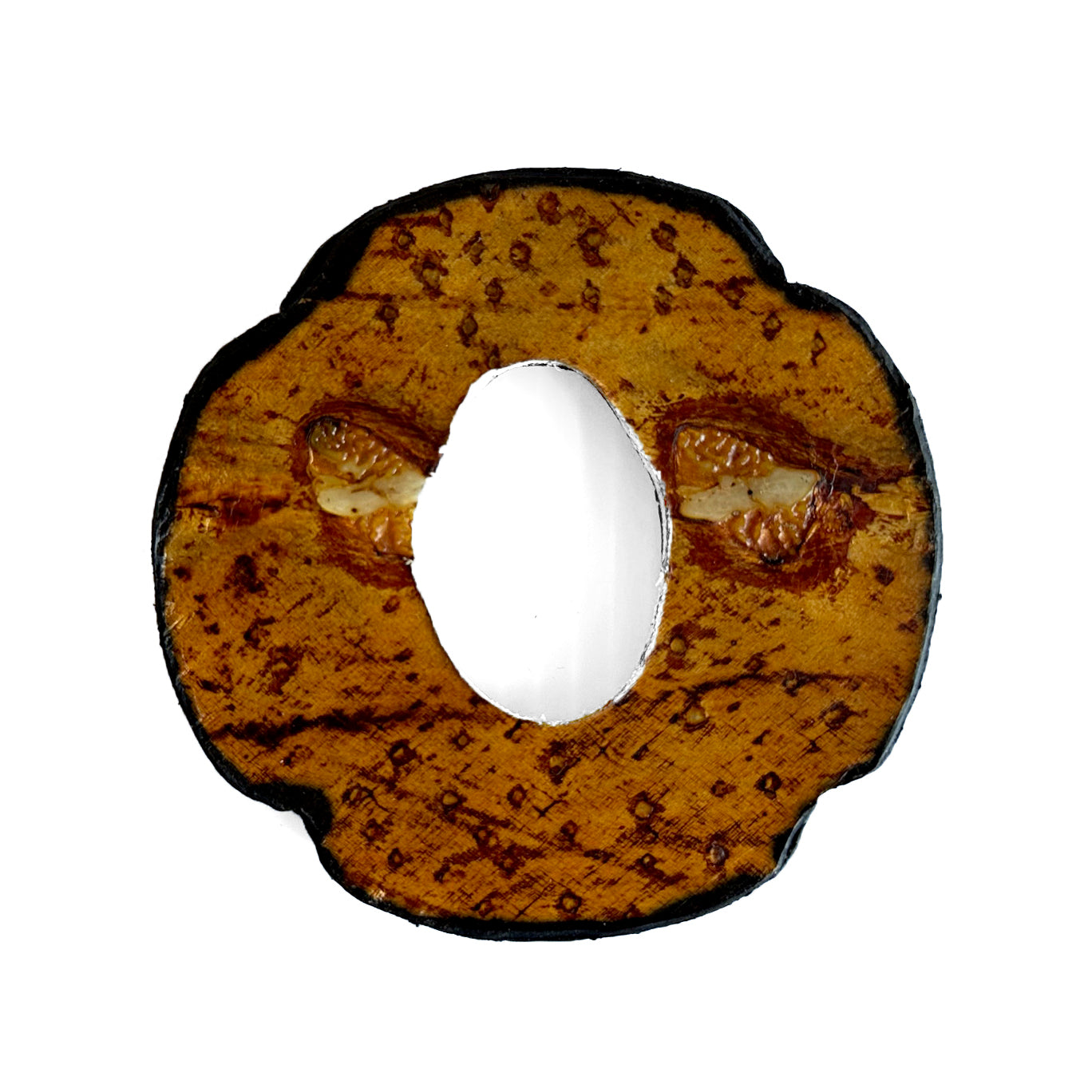 SOLD: Made-in-Italy Sturgeon Leather Bokuto Tsuba (#1-5: Wood)