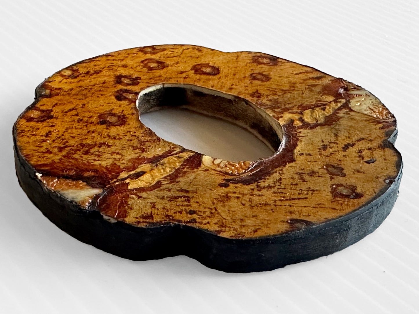 SOLD: Made-in-Italy Sturgeon Leather Bokuto Tsuba (#1-5: Wood)