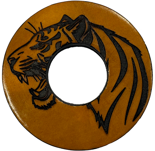 RARE: Tsuba Budo Cali Leather Tsuba (Roaring Tiger)