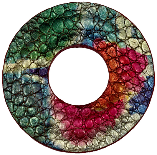 RARE: Tsuba Budo Cali Leather Tsuba (Colorful Dragon)