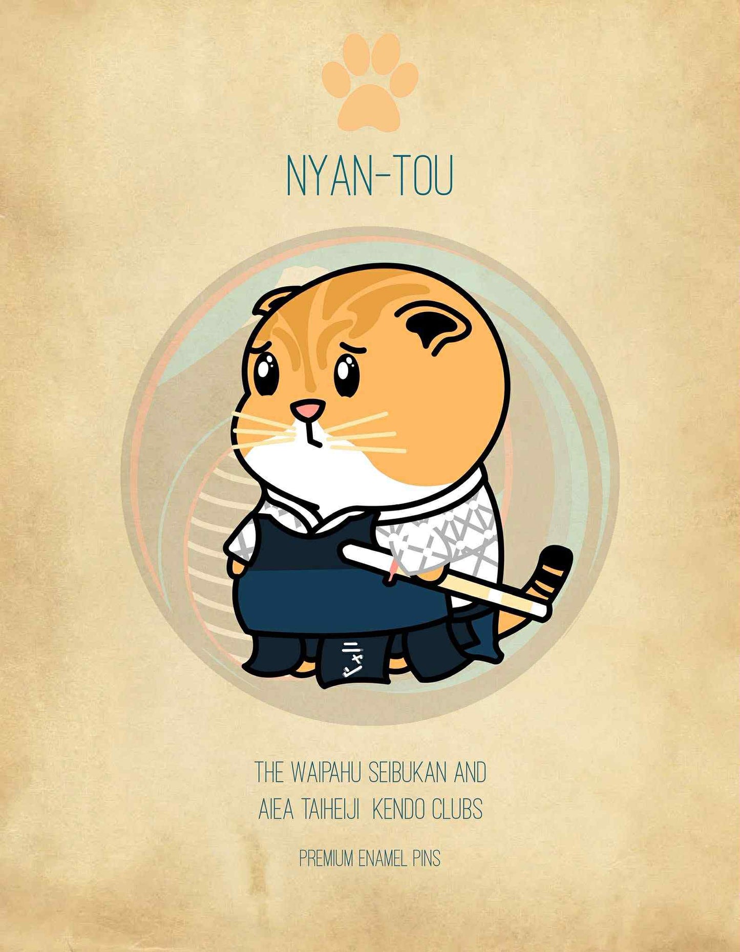 Support Hawaii’s Young Kenshi – “NYAN-TOU” Collectable Enamel Pin