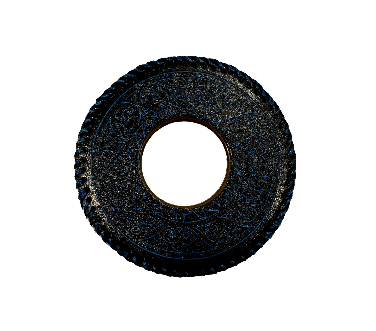 RARE: Tsuba Budo Cali Leather Tsuba (Woven Flowers)