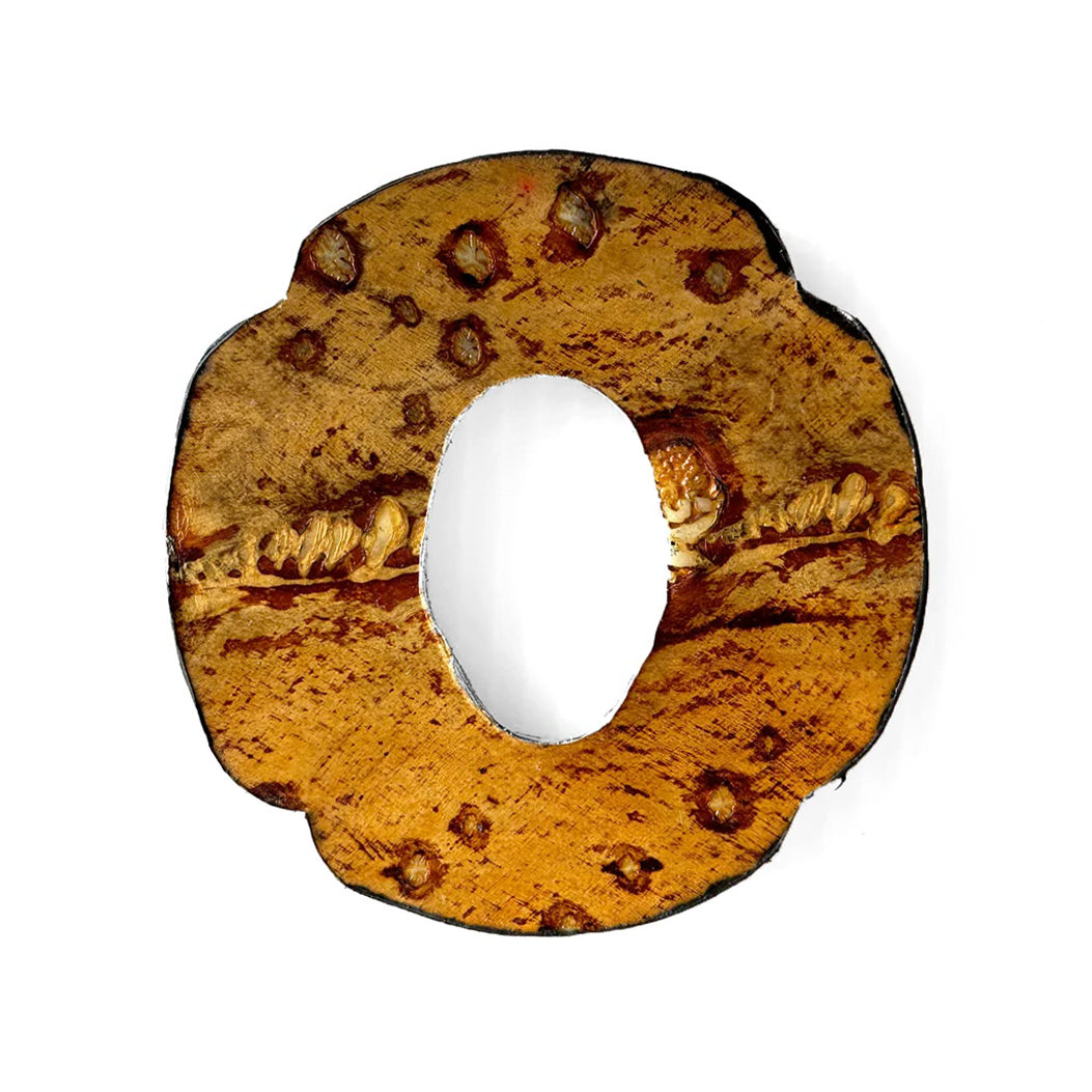 SOLD: Made-in-Italy Sturgeon Leather Bokuto Tsuba (#1-5: Wood)