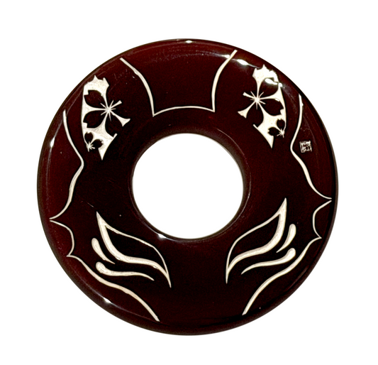 Made-in-Australia Resin Tsuba - Kitsune (Maroon)