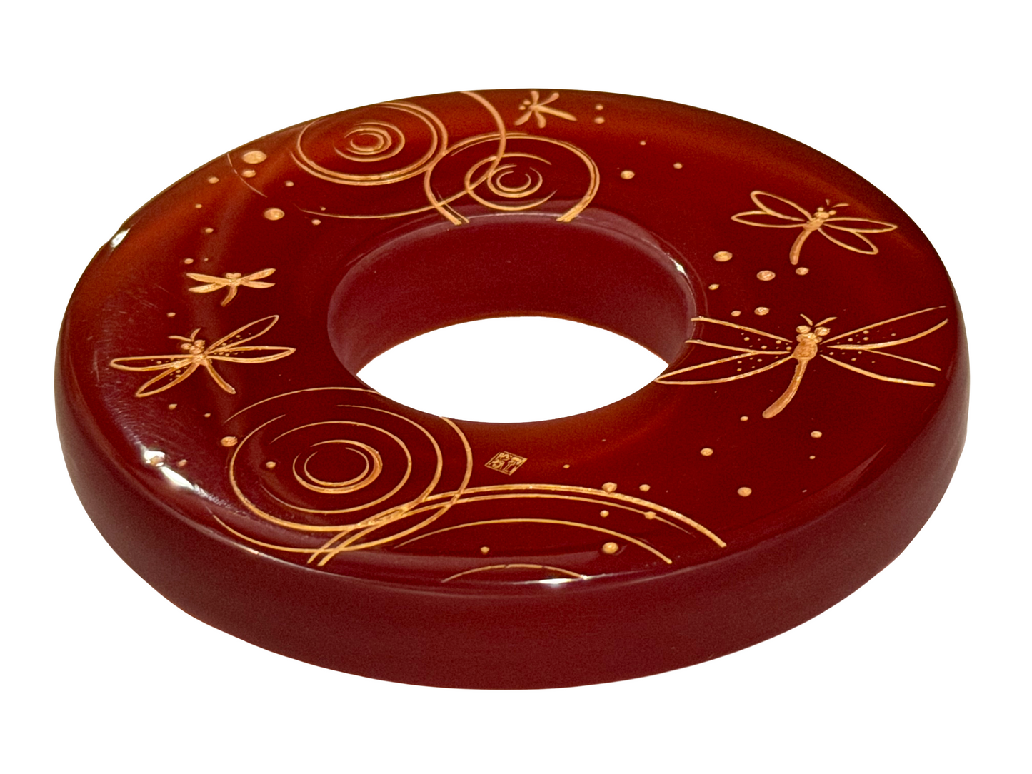 Made-in-Australia Resin Tsuba - Tombo (Red / Translucent)