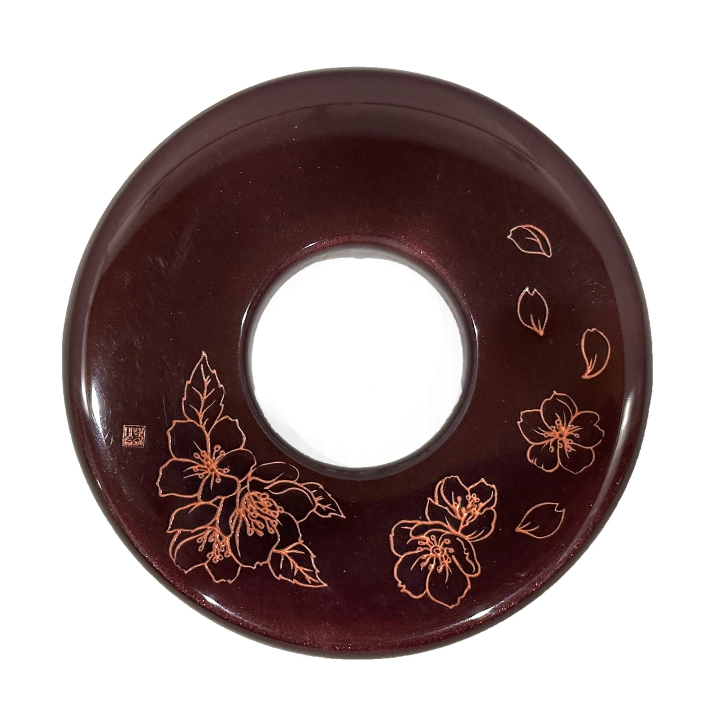 ONE ONLY: Made-in-Australia Resin Tsuba - Red Sakura