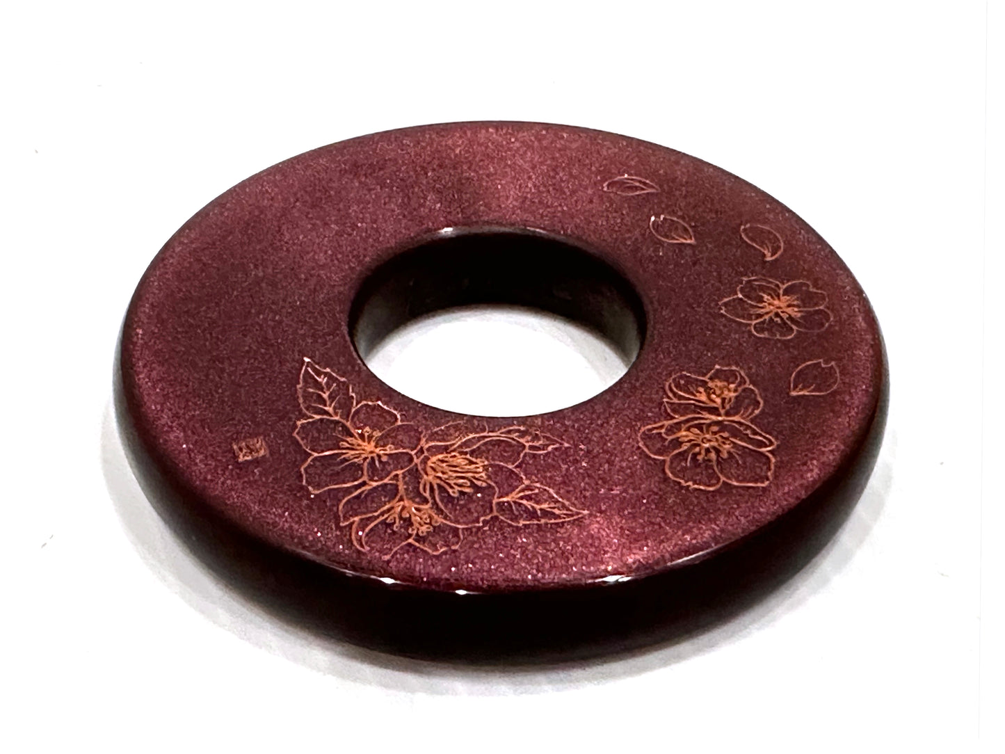 ONE ONLY: Made-in-Australia Resin Tsuba - Red Sakura