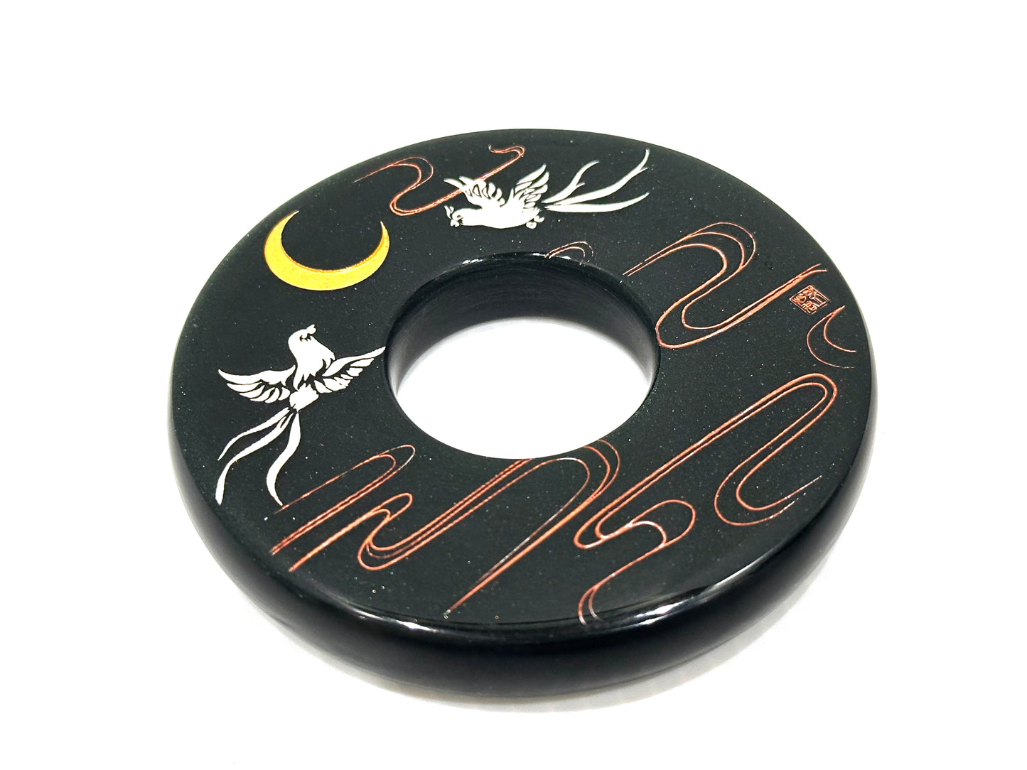 ONE ONLY: Made-in-Australia Resin Tsuba - Mythical Birds (White)
