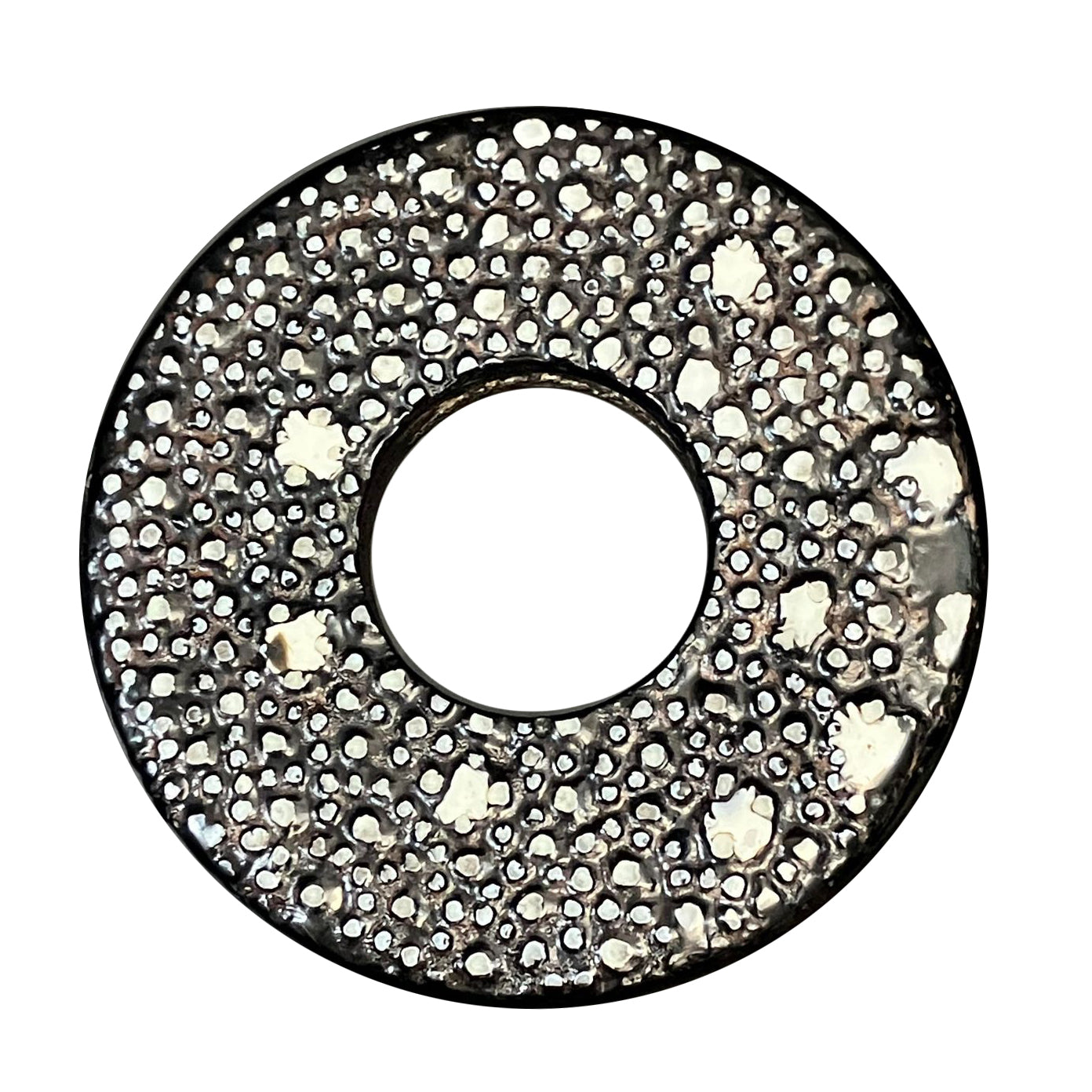 SOLD: EXTREMELY RARE: 'Imada-Saku' Rayskin Same Tsuba - Black KAIRAGIZAME