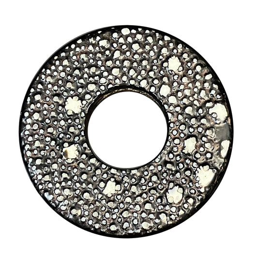 SOLD: EXTREMELY RARE: 'Imada-Saku' Rayskin Same Tsuba - Black KAIRAGIZAME