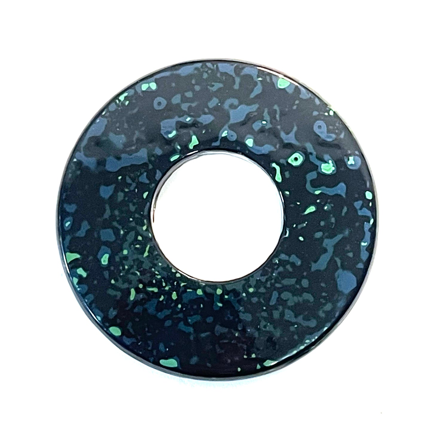 SOLD: Lacquered 'Mushikui' Tsuba (Blue/Green)