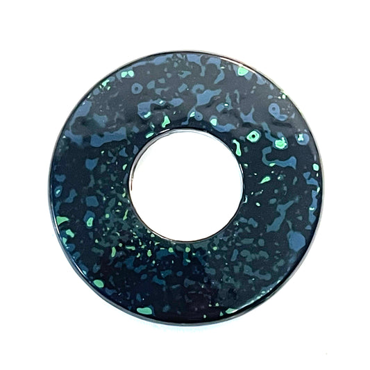 SOLD: Lacquered 'Mushikui' Tsuba (Blue/Green)