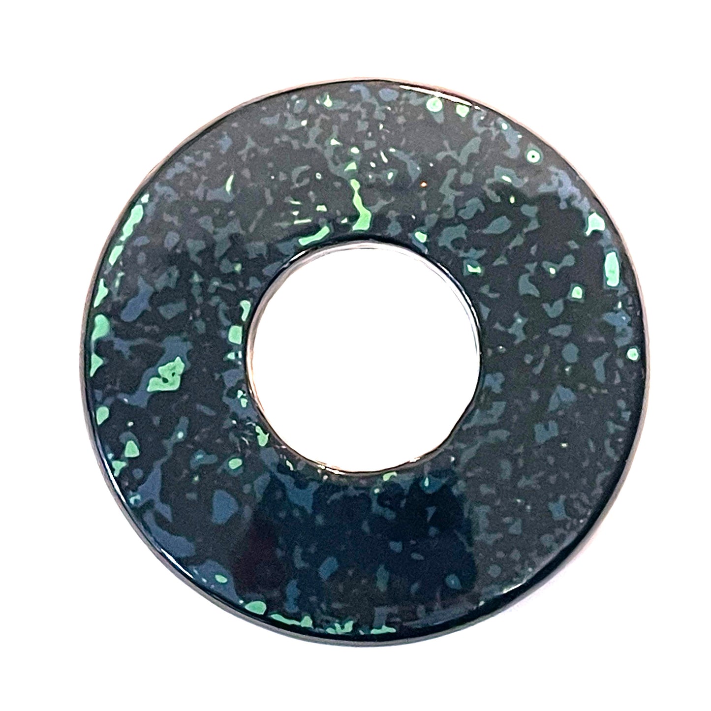 SOLD: Lacquered 'Mushikui' Tsuba (Blue/Green)