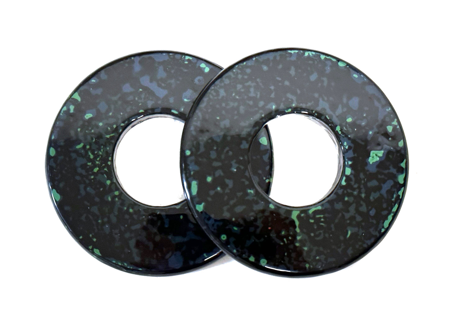 SOLD: Lacquered 'Mushikui' Tsuba (Blue/Green)