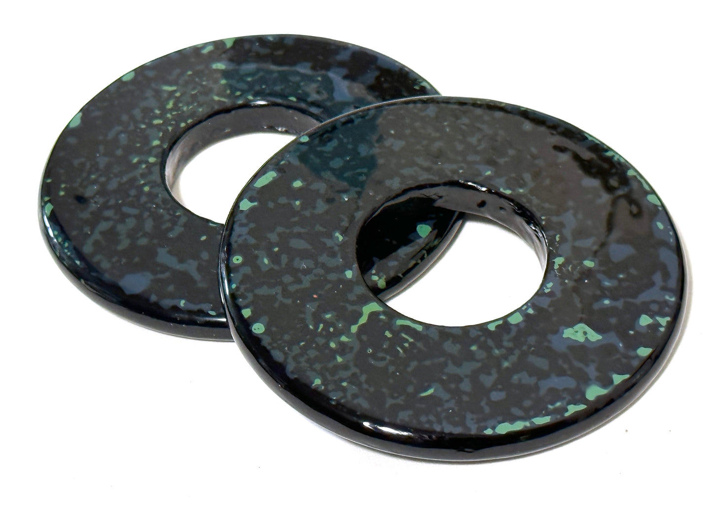 SOLD: Lacquered 'Mushikui' Tsuba (Blue/Green)