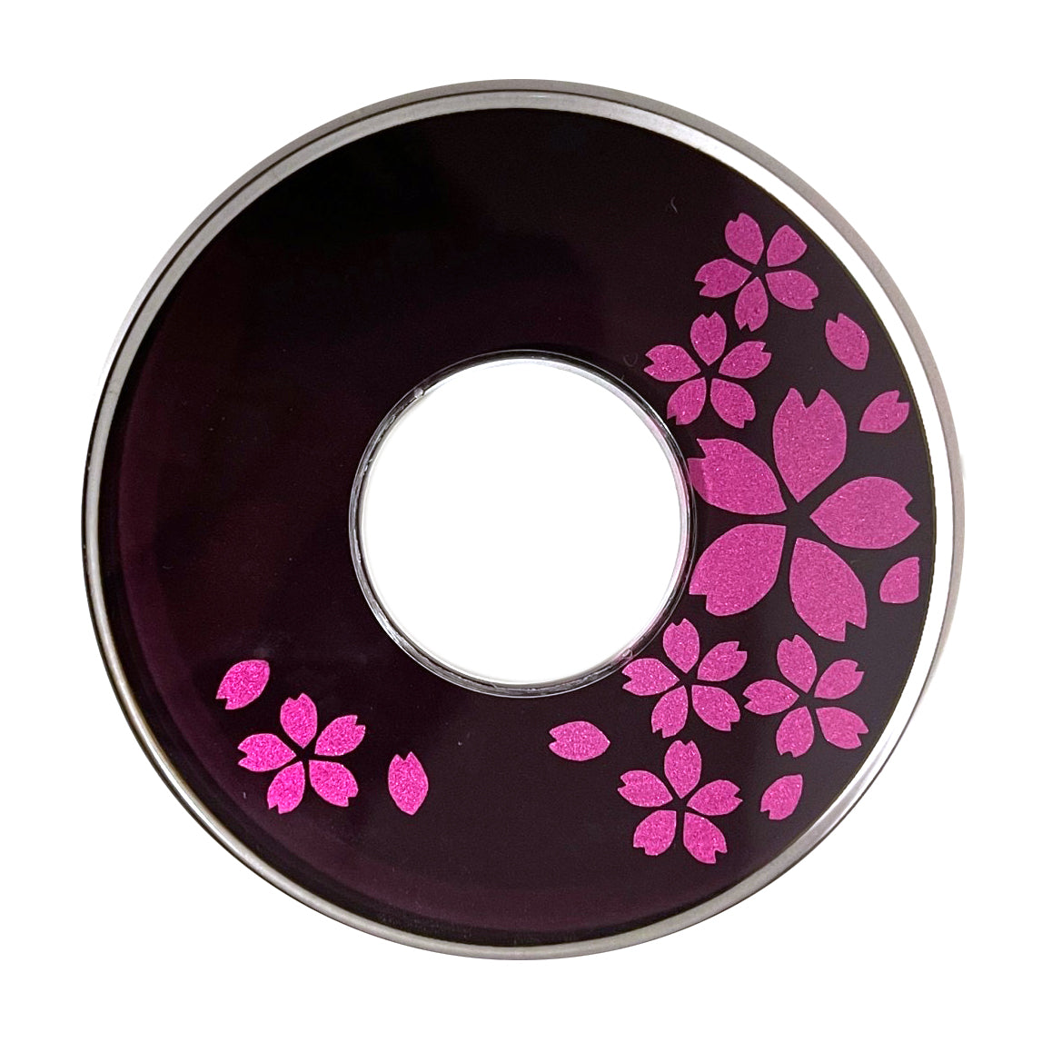 Plastic Sakura Tsuba (Wine Red)