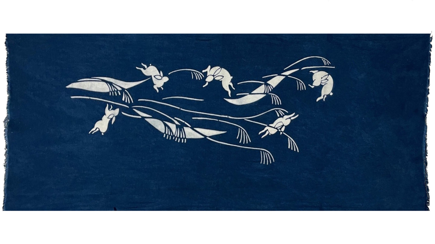 SOLD: Higo-Aizome Original Tenugui (Year of the Rabbit)