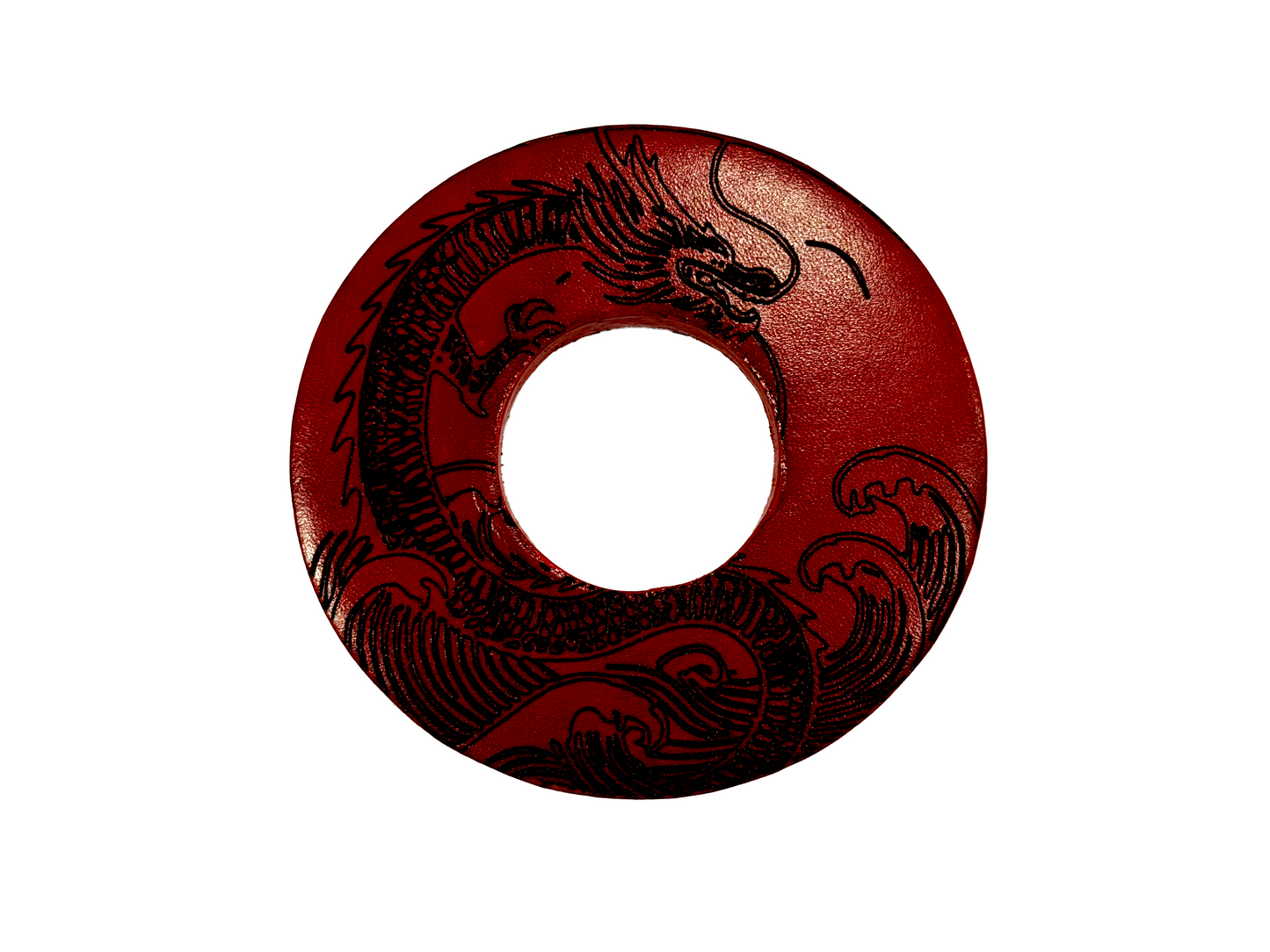 RARE: Tsuba Budo Cali Leather Tsuba (Colorful Dragon)