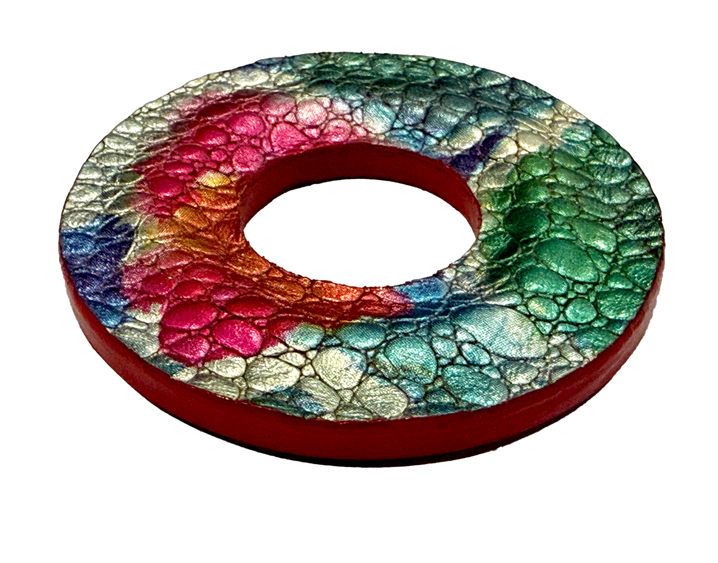 RARE: Tsuba Budo Cali Leather Tsuba (Colorful Dragon)