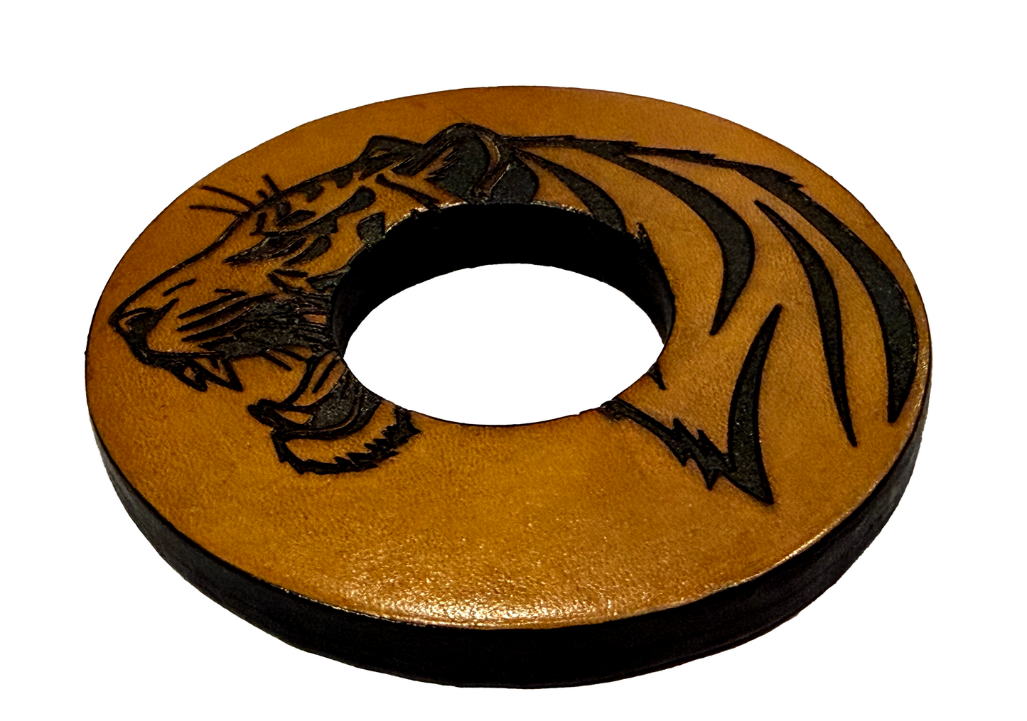 RARE: Tsuba Budo Cali Leather Tsuba (Roaring Tiger)