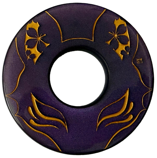 Made-in-Australia Resin Tsuba - Kitsune (Maroon)