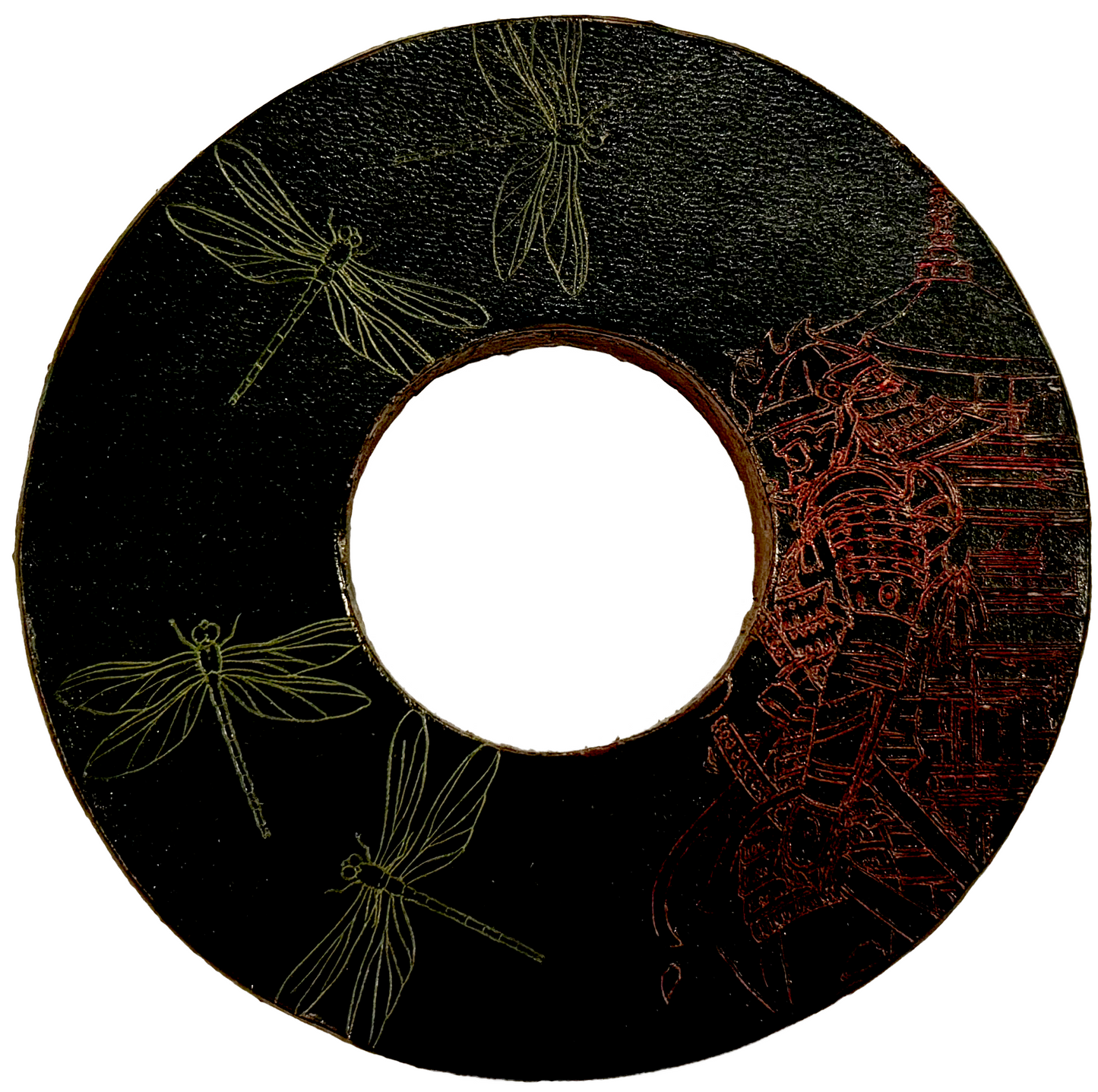 RARE: Tsuba Budo Cali Leather Tsuba (Tombo Samurai)