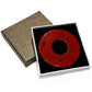 Premium Urushi Leather Tsuba: Red Mushikui