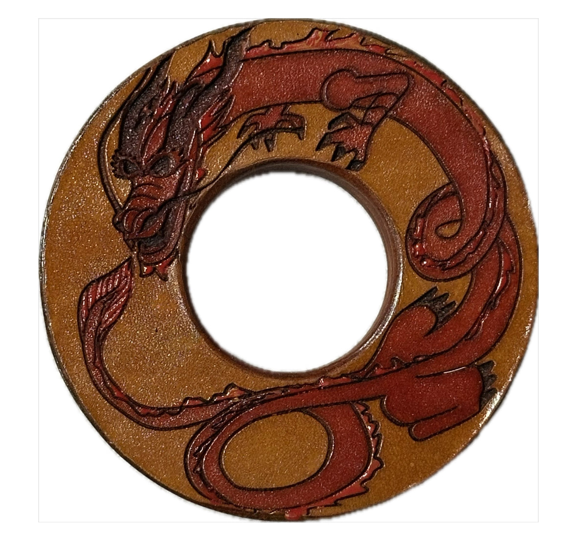 RARE: Made-in-Colombia Leather Tsuba (Dragon)