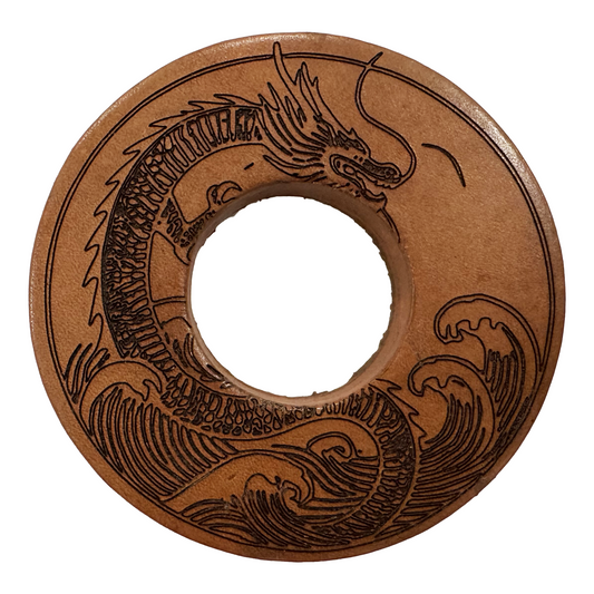 RARE: Tsuba Budo Cali Leather Tsuba (Dragon Waves)