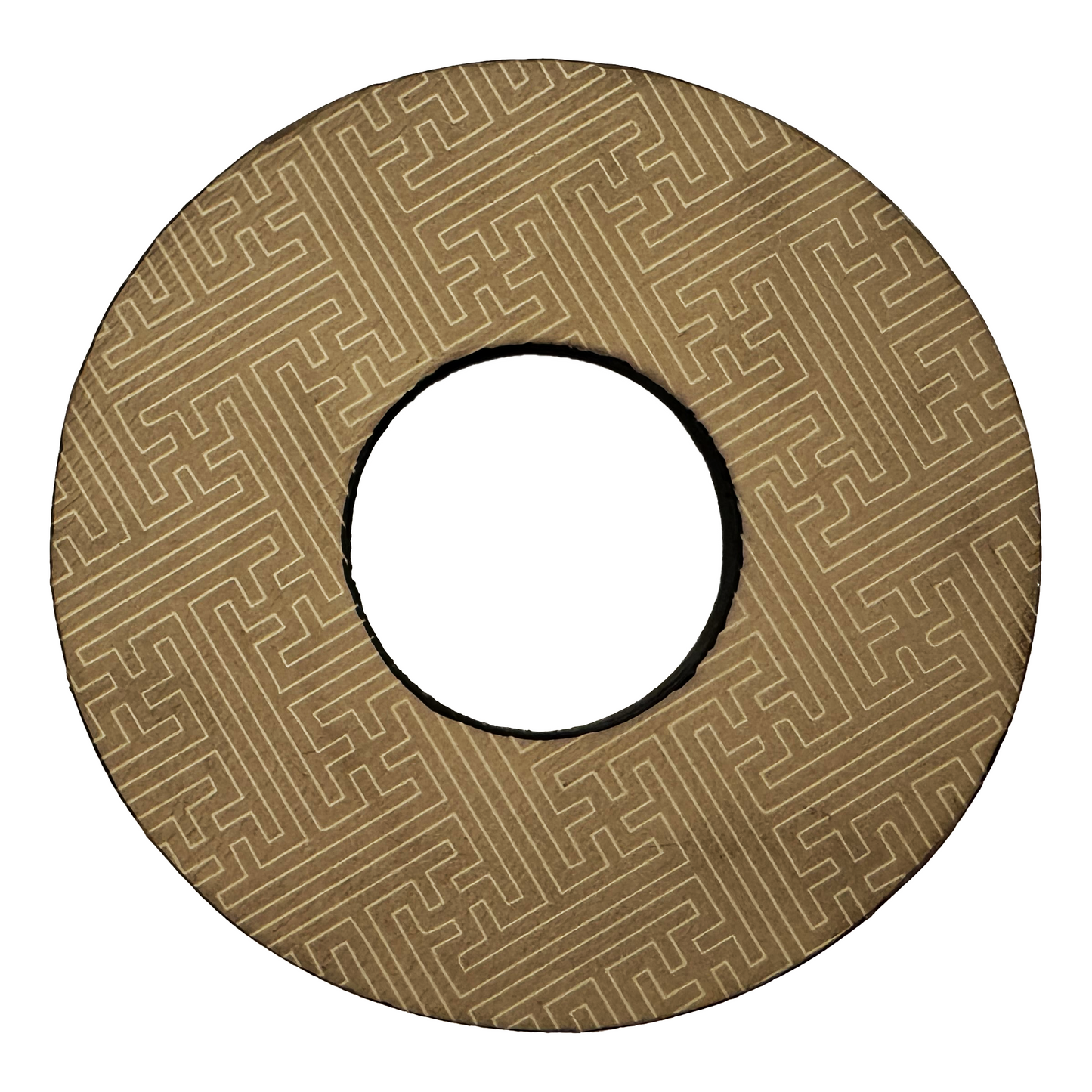 RARE: Tsuba Budo Cali Leather Tsuba (Ombre Dragon Waves/Sayagata)