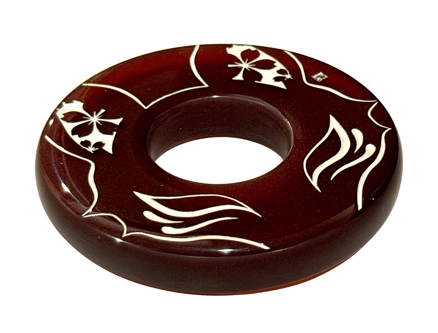 Made-in-Australia Resin Tsuba - Kitsune (Maroon)