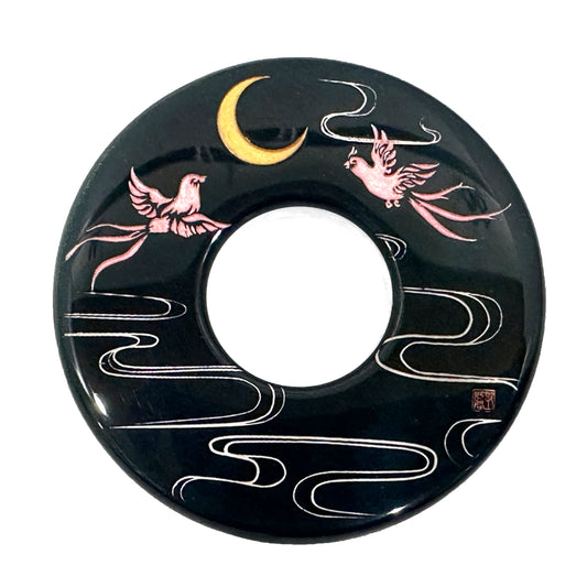 ONE ONLY: Made-in-Australia Resin Tsuba - Mythical Birds (Pink)