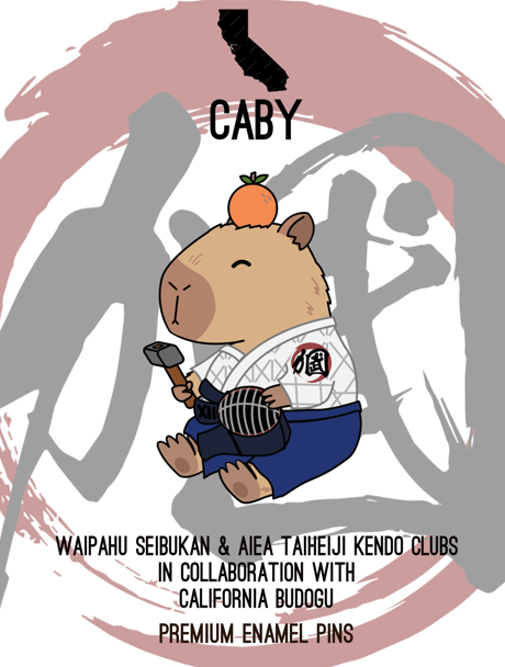 CA Budogu Official Mascot: "CABY THE CAPYBARA" KENDOBUTSU Collectable Enamel Pin